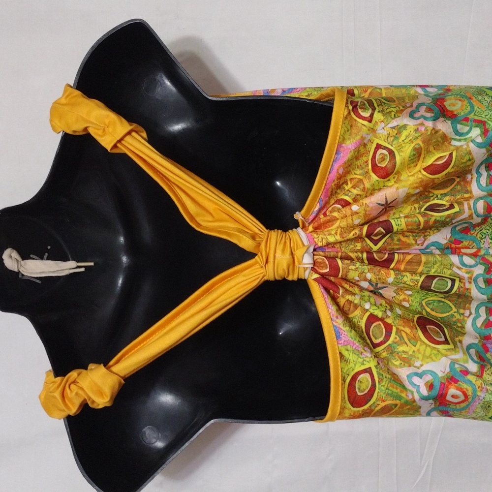 Colorful Boho Drop Crotch Harem Jumpsuit Womens Racerback Festival Yoga Romper L - Picture 9 of 12